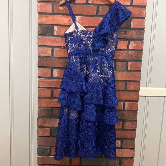 Alice + olivia Florrie Ruffle One-Shoulder Lace Dress - Picture 8 of 14